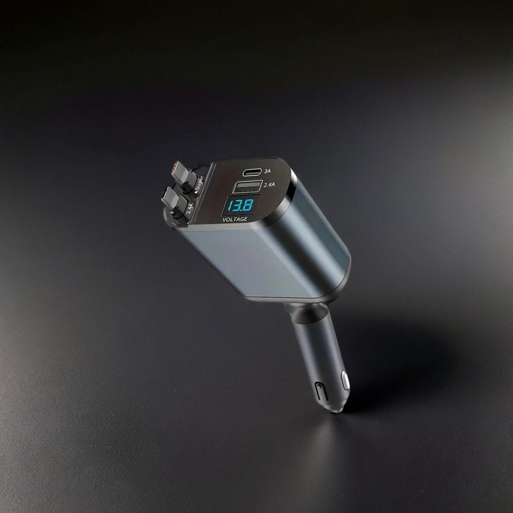 4-In-1 Retractable Car Charger